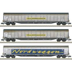 MiniTrix 18297 N 3er-Set Großraum-Schiebewagen der Transwaggon, MHI
