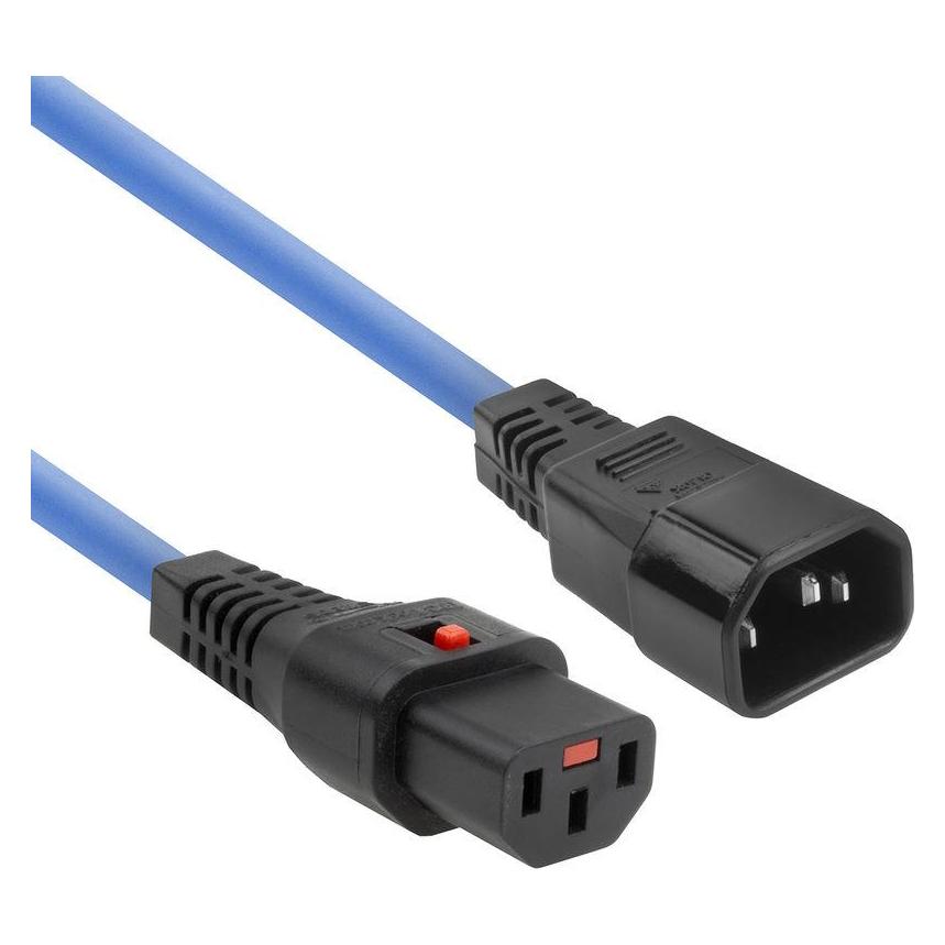 Iec Lock 230V connection cable C13 lockable - C14 blue 0.50 m (0.50 m) (PC1109)