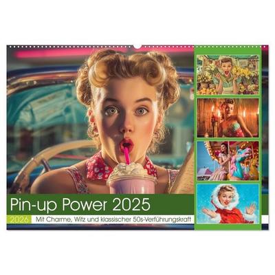 Pin-up Power 2025 (Wandkalender 2026 DIN A2 quer), CALVENDO Monatskalender