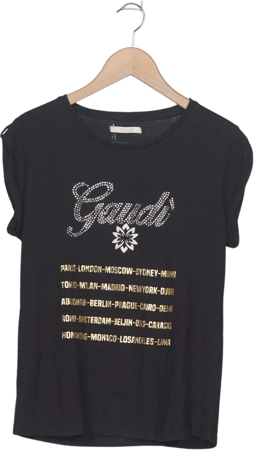 Gaudi Damen T-Shirt, Schwarz, Gr. XL, Baumwolle - Second Hand