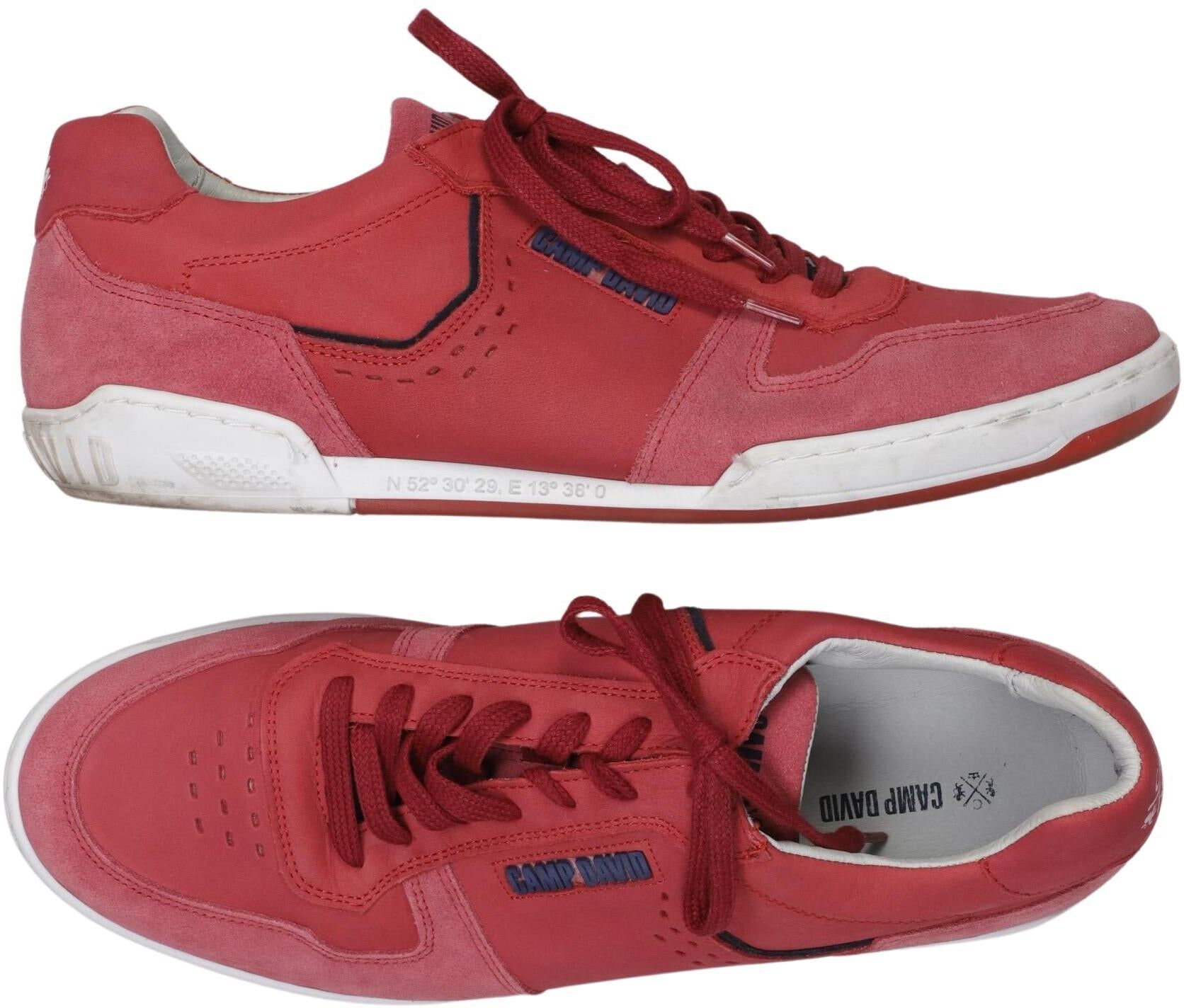 Camp David Herren Sneaker, Rot, Gr. EU 46, Leder - Second Hand