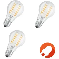 3er Pack OSRAM LED BASE Filament E27 Glühlampe 7,5W wie 75W warmweiß klar