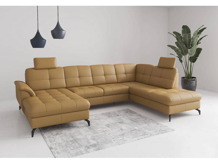 Wohnlandschaft SIT & MORE Zora , curry, T:212cm, Sofas, Wohnlandschaft