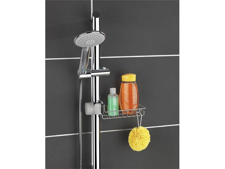 étagère douche Panier : acier inoxydable, poli support : polypropylène Argenté/Argenté 23 x 7 x 11cm
