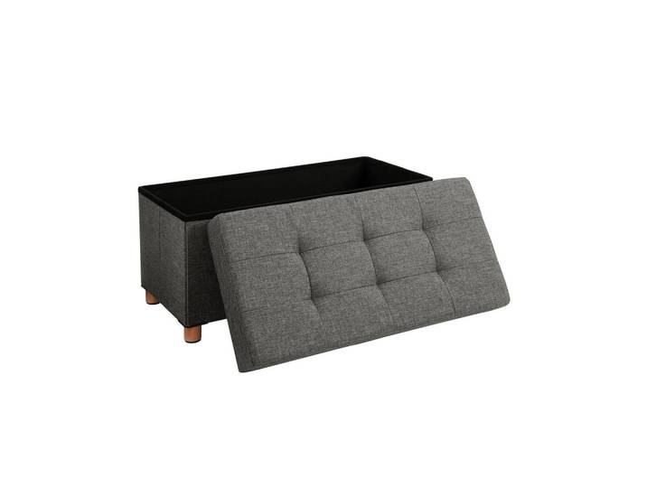 Hansiro Sitztruhe Sitzbank, Grau, 38x40x76 cm, Esszimmer, Bänke, Sitzbänke