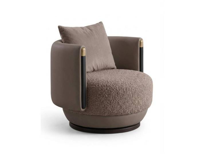 Xlmoebel Loungesessel Modernes Sofa Sessel Beige Bouclé Polstermöbel Wohnzimmer Luxus