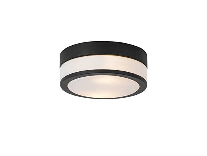 Qazqa flavi - Plafonnier - 2 lumière - Ø 23 cm - Noir - Moderne - éclairage extérieur - Salle de bains
