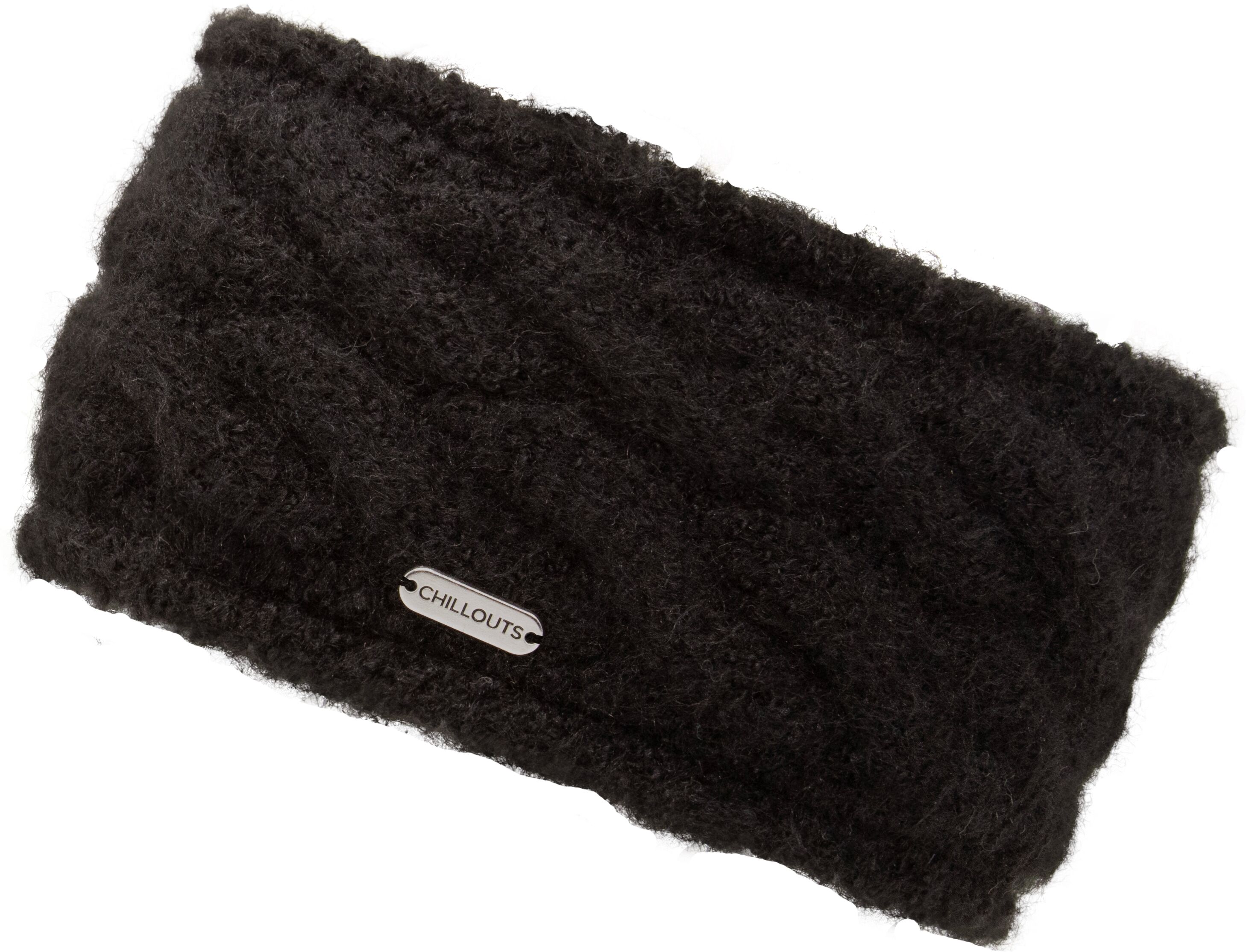 Stirnband CHILLOUTS "Iris Headband", Damen, schwarz, Feinstrick, Materialmix, unifarben, Mützen Stirnband, Breites, wärmendes Stirnband schwarz Einheitsgröße