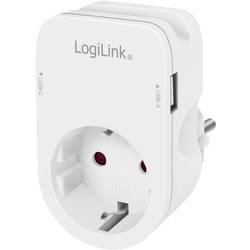 LogiLink PA0259 Anschlussdose mit USB-Ladeausgang, erhöhter Berührungsschutz, Überspannungsschutz IP20 Mehrfarbig