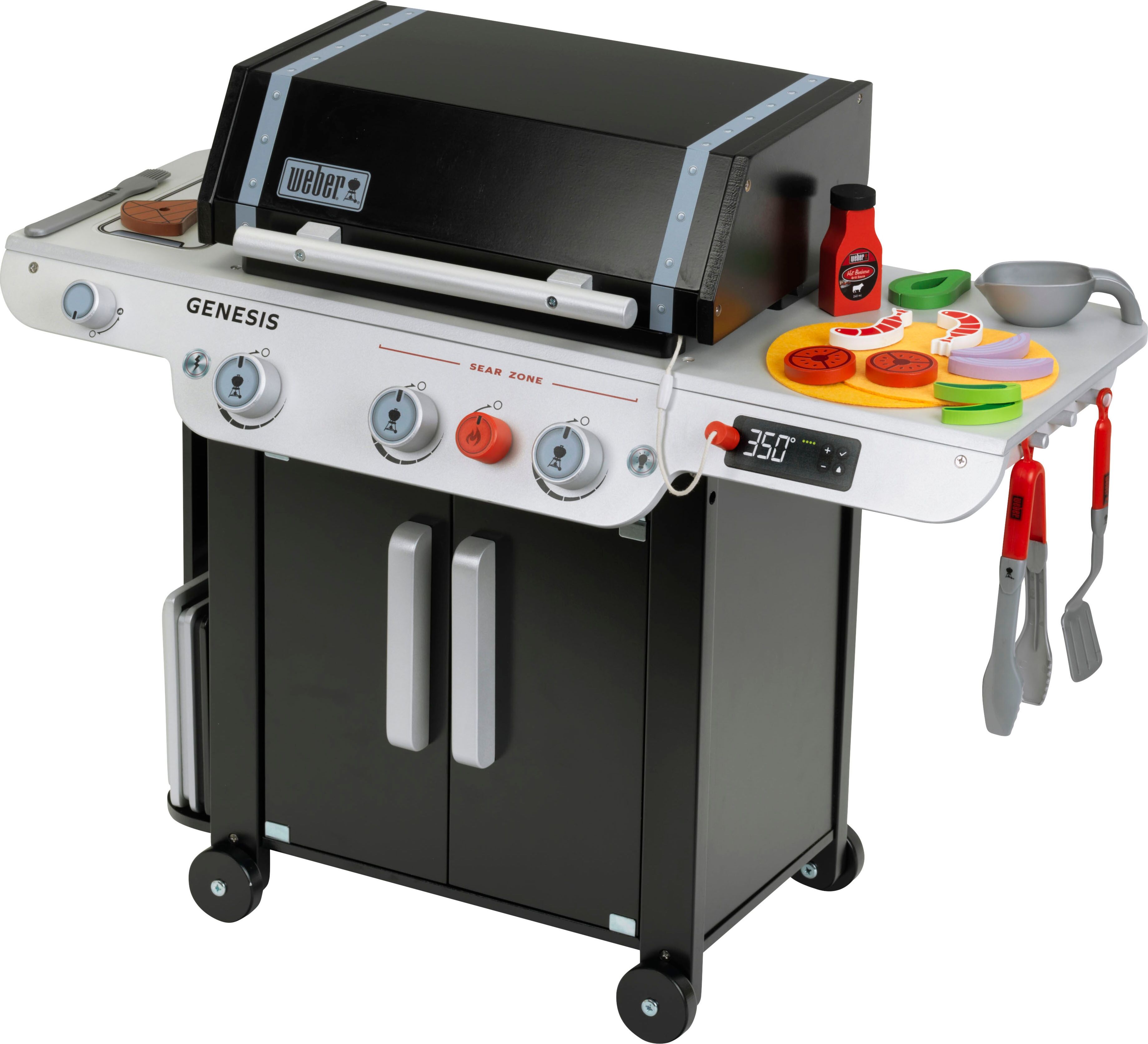 Kinder-Grill KLEIN "Weber, Genesis", bunt, Spielzeug-Haushaltsgeräte, KinderB:74cm H:90cm T:33cm, MDF, Kinder-Grill, B:74cm H:90cm T:33cm