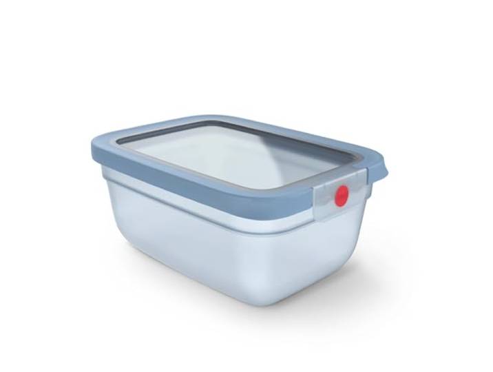 EMSA oneClick Frischhaltedose, verschlossen mit nur 1 x Klick, Lebensmittel 2 x länger frisch, 100% dicht, Made in Germany, 1,5L, gefrier-, mikrowellen- und spülmaschinengeeignet, blau, N1211000