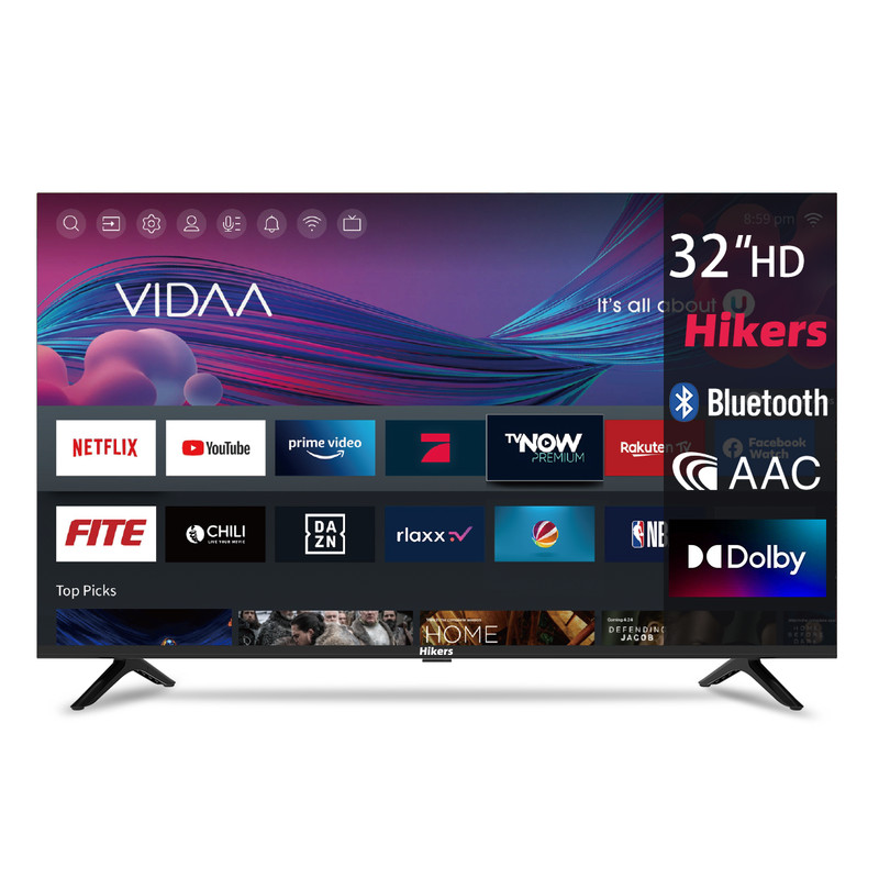 Hikers LED TV Hikers HD 32 inch 80 cm Slimme TV VIDAA - Zwart