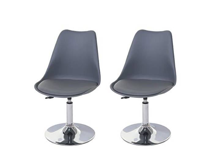 CHEFGASTRO 2er-Set Esszimmerstuhl Oslo HxBxT 80x48x54cm Sitzhöhe 42cm Kunstleder Dunkelgrau Stuhl Küchenstuhl