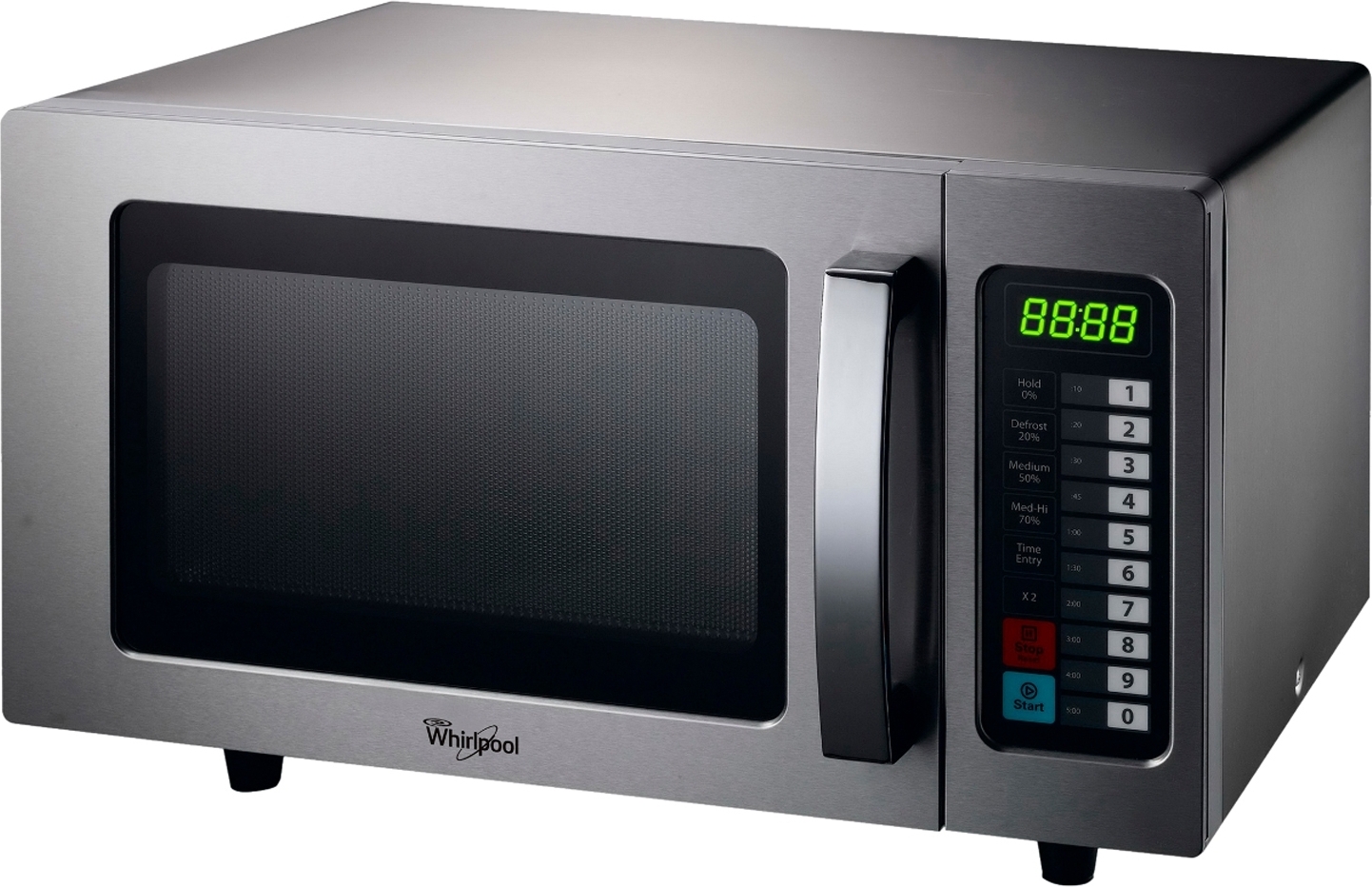 Whirlpool PRO 025 IX Mikrowelle, Edelstahldekor, 25 l Volumen, 46 cm Breite, Umluft, Grillfunktion