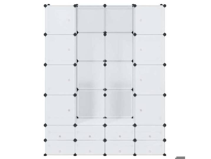 Blanc Armoire de chambre Cabinet modulable avec 18 compartiments blanc 37x146x180 5 cm N1479