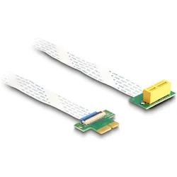 Delock Riser Karte PCI Express x1 Stecker zu x1 Slot 90° gewinkelt mit FPC Kabel 30 cm, Mainboard Zubehör