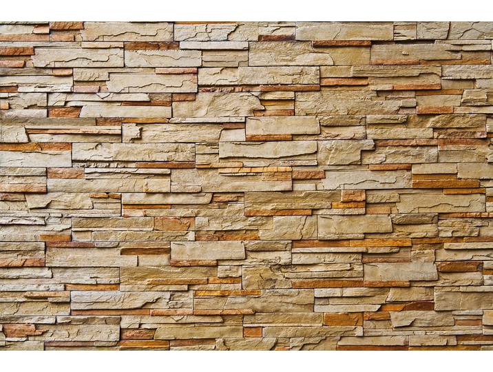 Fototapete PAPERMOON Stone Wall , bunt (braun), B:0m L:0m, Vlies, Tapeten, Fototapete