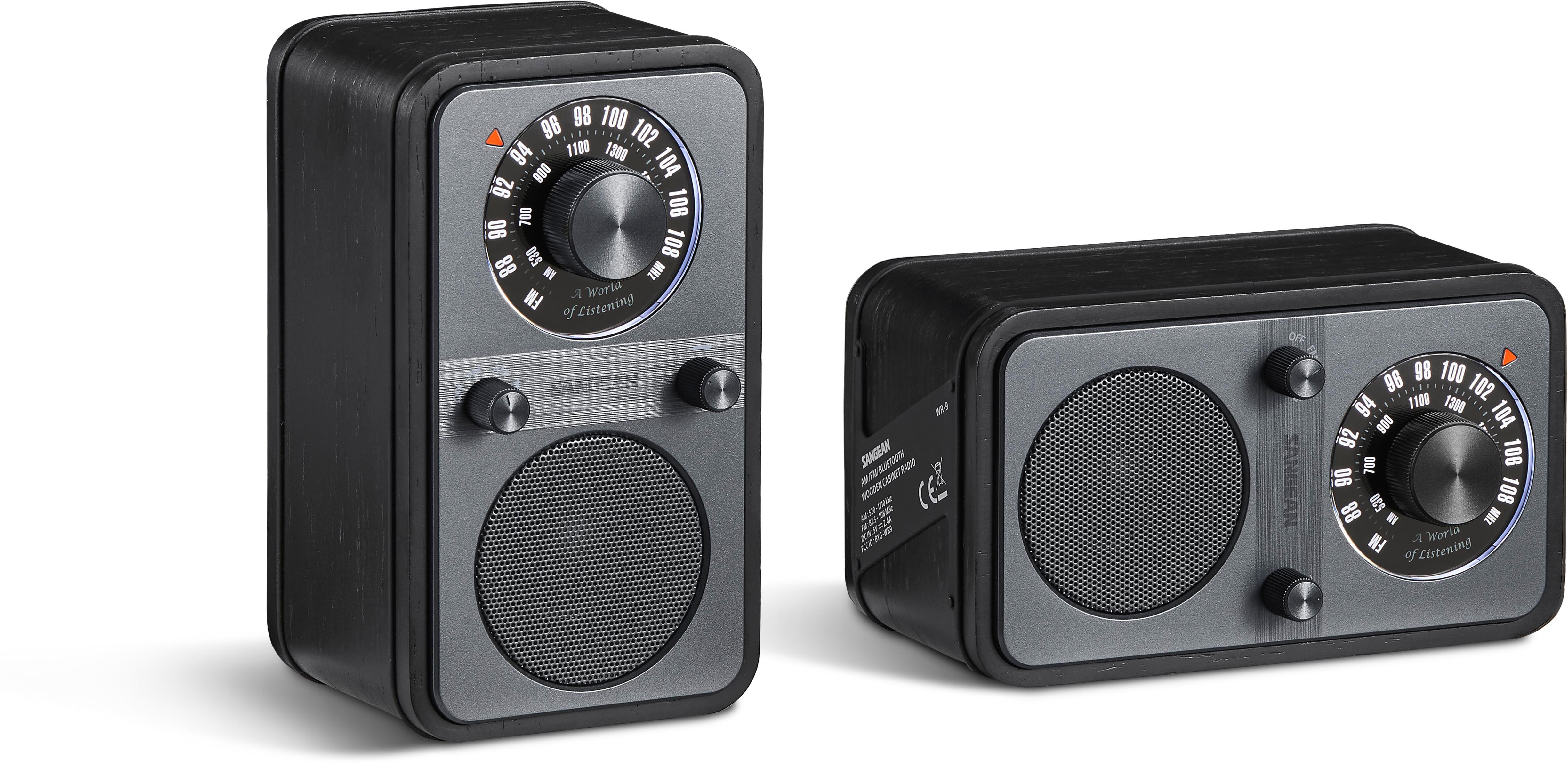 Sangean WR-9 Portables FM-Radio Echtholz-Gehäuse flexible Aufstellmöglichkeit Mitternachtseiche A500550
