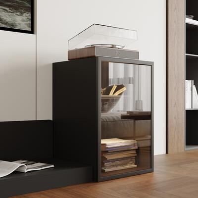 Unbrand 20''H Display Cabinet With Glass Door With 2-Tier Shelves And Led Light For Living Room,Game Room