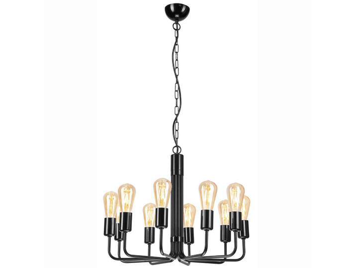 Hängeleuchte Tiffany, Schwarz Hochglanz, Metall, 54x98x98 cm, Made in Europe, Europäischer Sicherheitsstandard, beliebig kürzbar, Lampen & Leuchten, Innenbeleuchtung, Hängeleuchten, Pendelleuchten