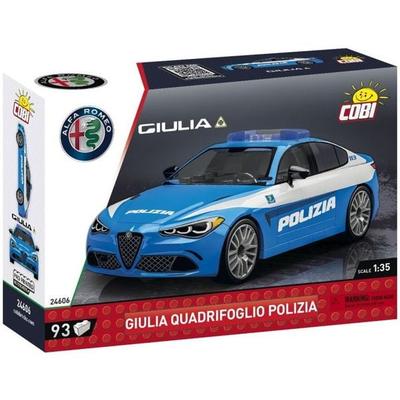 COBI 24606 - Alfa Romeo Giulia Quadrifoglio Polizia, Sportlimousine, Bausatz 1:35, 93 Klemmbausteine