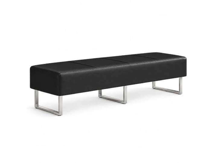 JS Ellie Kunstleder Wartezimmerbank, Gewerbliche Sitzbank Mit Metallbeinen Lobby-Sitzbank Mit Hoher Belastbarkeit Für Empfang, Wartezimmer, Salon, Spa, Praxis & Friseur(A,120cm/47.2in)