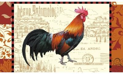 IH Casa Decor Plastic Placemat Single Rooster - Set of 12