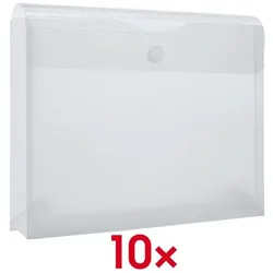 Foldersys Sichttasche A4 quer mit Dehnfalte 70mm 40138-04 transparent, 33x25x7 cm