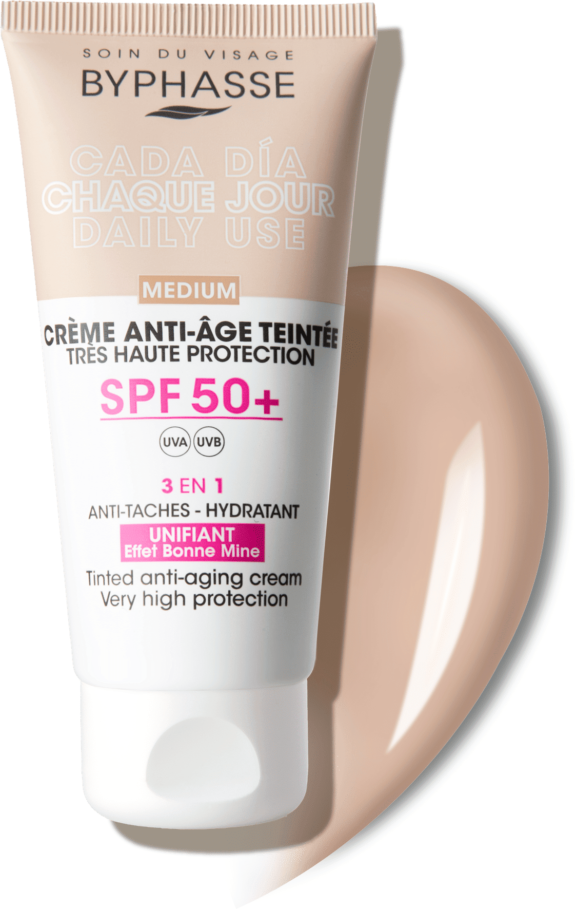 Byphasse Anti-Aging Facial Cream With Color SPF50+ 50 ml Medium