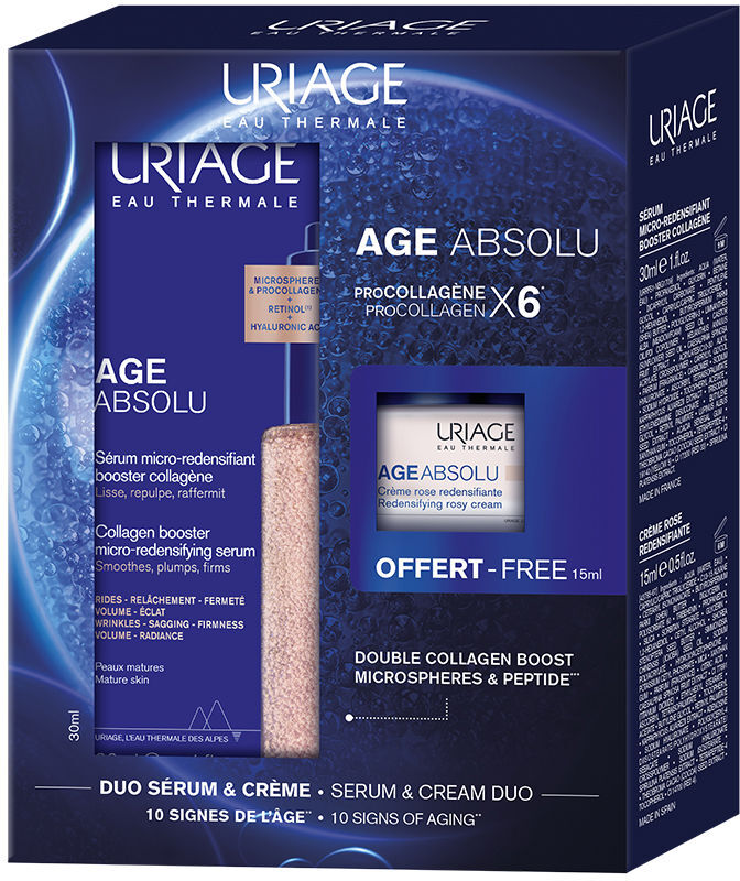 Uriage Age Absolu Sérum MICRO-REDENSIFICANTE + Creme Rosa Estojo 2 unidades