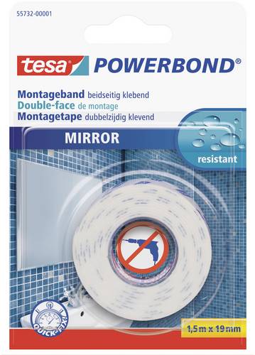 tesa MIRROR 55732-00001-02 Montageband tesa Powerbond Weiß (L x B) 1.5 m x 19 mm 1 St.