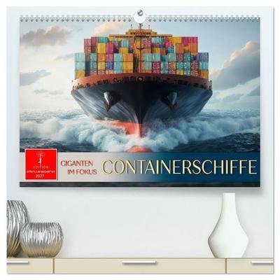 Containerschiffe - Giganten im Fokus (hochwertiger Premium Wandkalender 2027 DIN A2 quer), Kunstdruck in Hochglanz