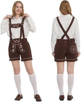 LightInthebox Oktoberfest Bundhosen Shorts Lederhosen Embroidered Bavarian German Alpine Wiesn Women's Carnival Beer Festival Traditional Style Cloth