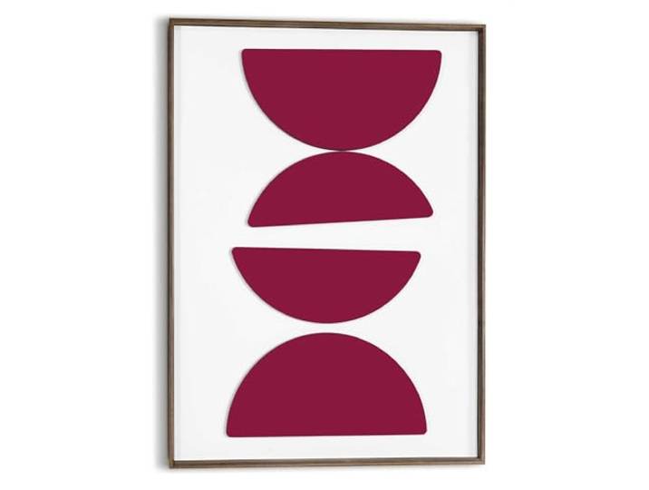 REINDERS Relief Wandbild, Halbkreise in Burgund, Wohnzimmer, MDF, 70 x 50