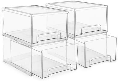 Sorbus Large Clear Stackable Storage Drawers with Handles