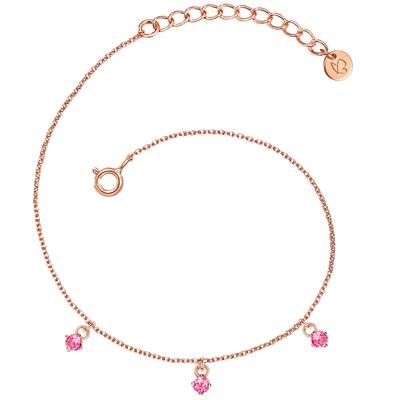 Gliederarmband GLANZSTÜCKE MÜNCHEN "GSM2022", rosa (roségold, rosa), Armbänder, Damen, Silber 925 (Sterlingsilber), Gliederarmband, Motiv Herz