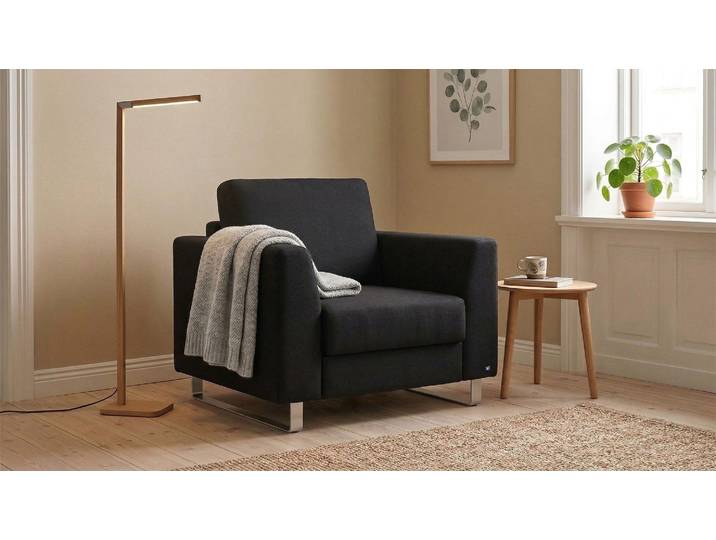 BRUNO Schlafsessel 70cm in Schwarz praktische Größe stabiles Massivholz & Boxspringkomfort