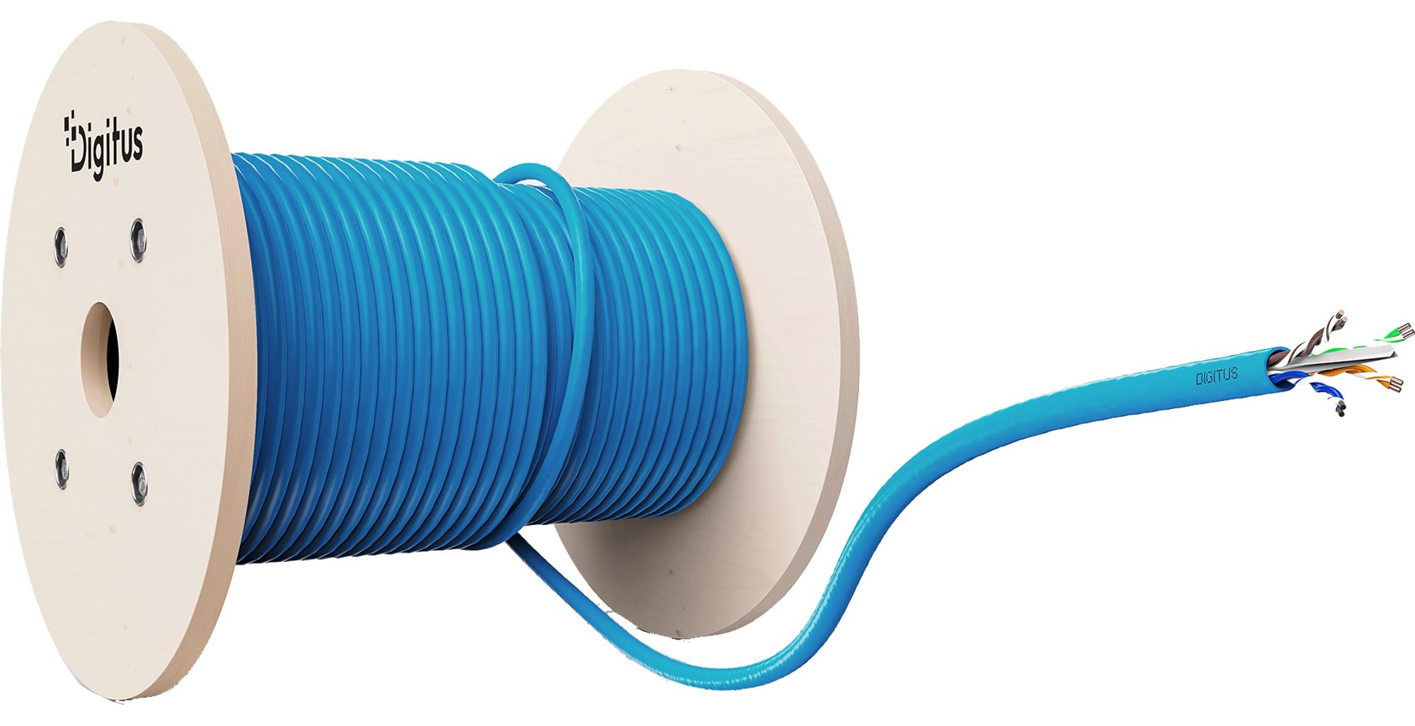 Digitus CAT 6A U/UTP Datenkabel - Verlegekabel, 500 m, Simplex, B2ca, 500 m, Cat6a, U/UTP (UTP), Hellblau