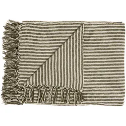 Sommerdecke creme/olive breite Streifen