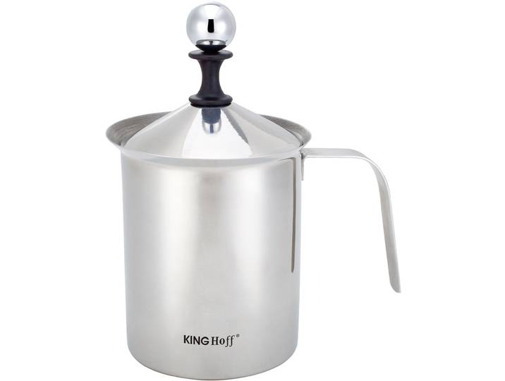 Manueller Milchaufschäumer, Edelstahl, 0,4 l