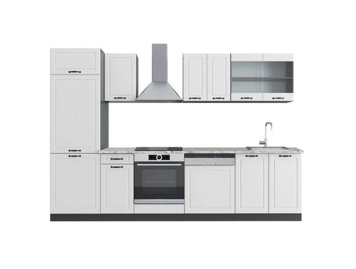 Cuisine R-Line 300cm PT Marbre Blanc campagne/Anthracite Vicco 43009
