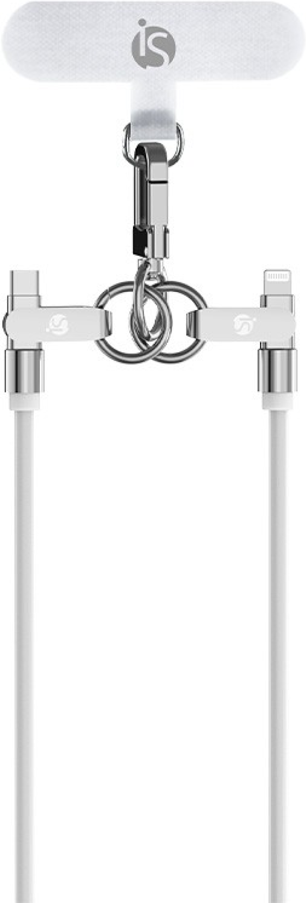 iS Cordão de Silicone com Carregamento USB-C USB C Lightning - Branco