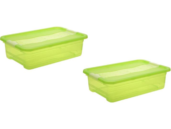 Organizer KEEEPER cornelia , grün, B:39,5cm H:17cm T:59,5cm, Kunststoff, Aufbewahrungsboxen, Organizer, Aufbewahrungsbox, 28 L, mit Deckel, Schiebeverschluss