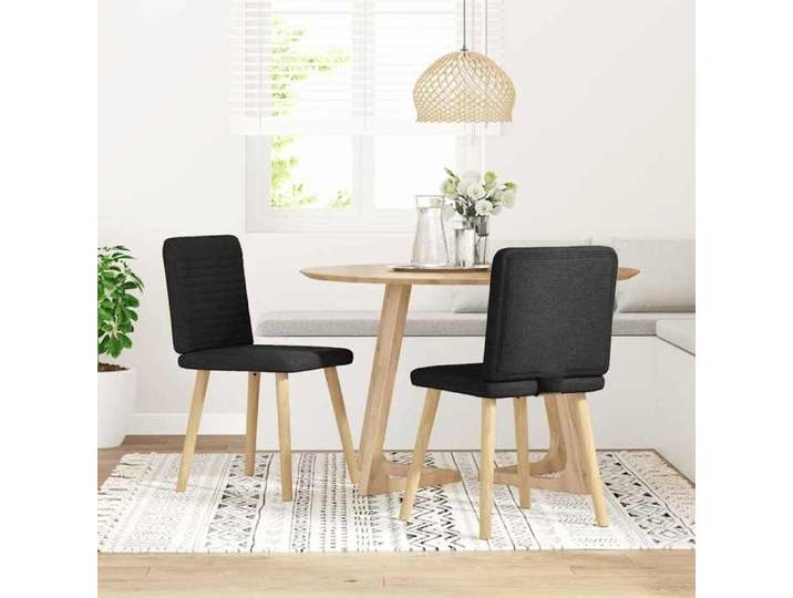 TOP 2025* Chaises à manger Scandinave Chaise Cuisine lot de 2 noir tissu LV442