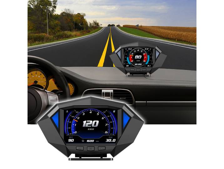 Voitures numérique RPM mètre affichage Boost OBD2 jauge Gps P1 HUD tête haute affichage outil de Diagnostic