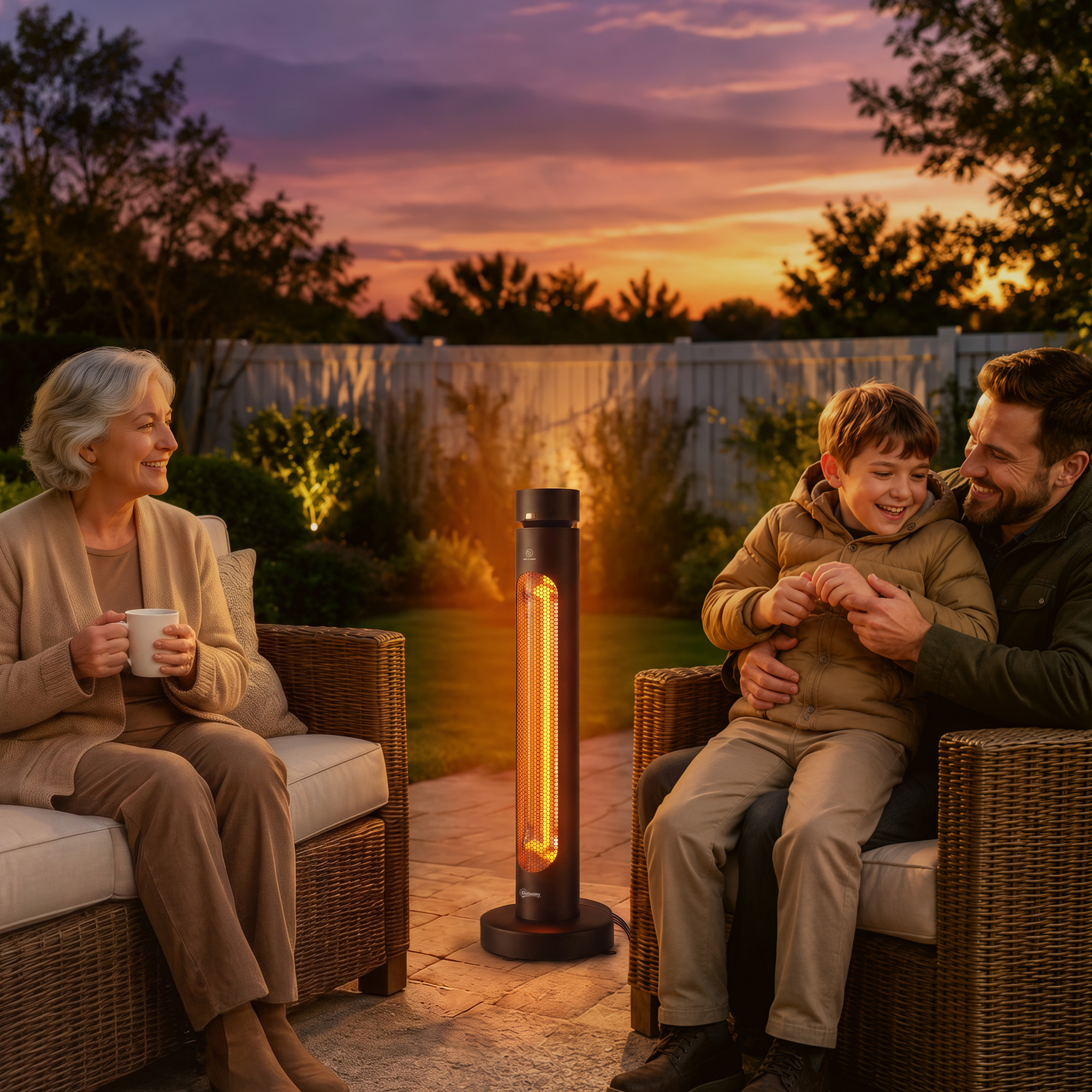 Outsunny Stufa Elettrica A Infrarossi Oscillante 2000W Con Telecomando, Nera   Aosom Italy