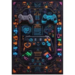 Bamyum, Spielteppich + Spielmatte, Gameking Bedruckter Gaming Teppich Chenille-Druck Maschinell Hergestellt 160 x 230 cm