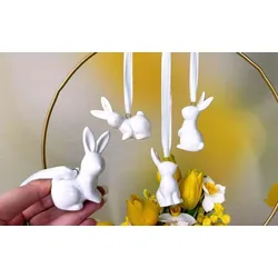 Hänger Hase Sally Pfoten unten cremeweiß 7cm