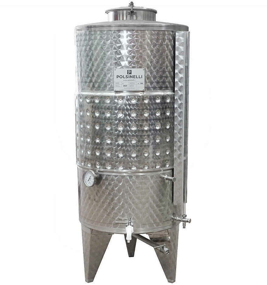 Polsinelli Serbatoio inox 300 L Conico 10° da Stoccaggio Refrigerato