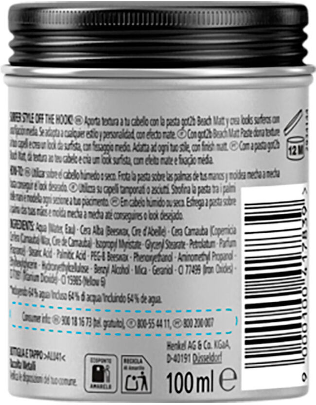 Schwarzkopf Mass Market GOT2B Beach Boy matt paste surfer look 100 ml